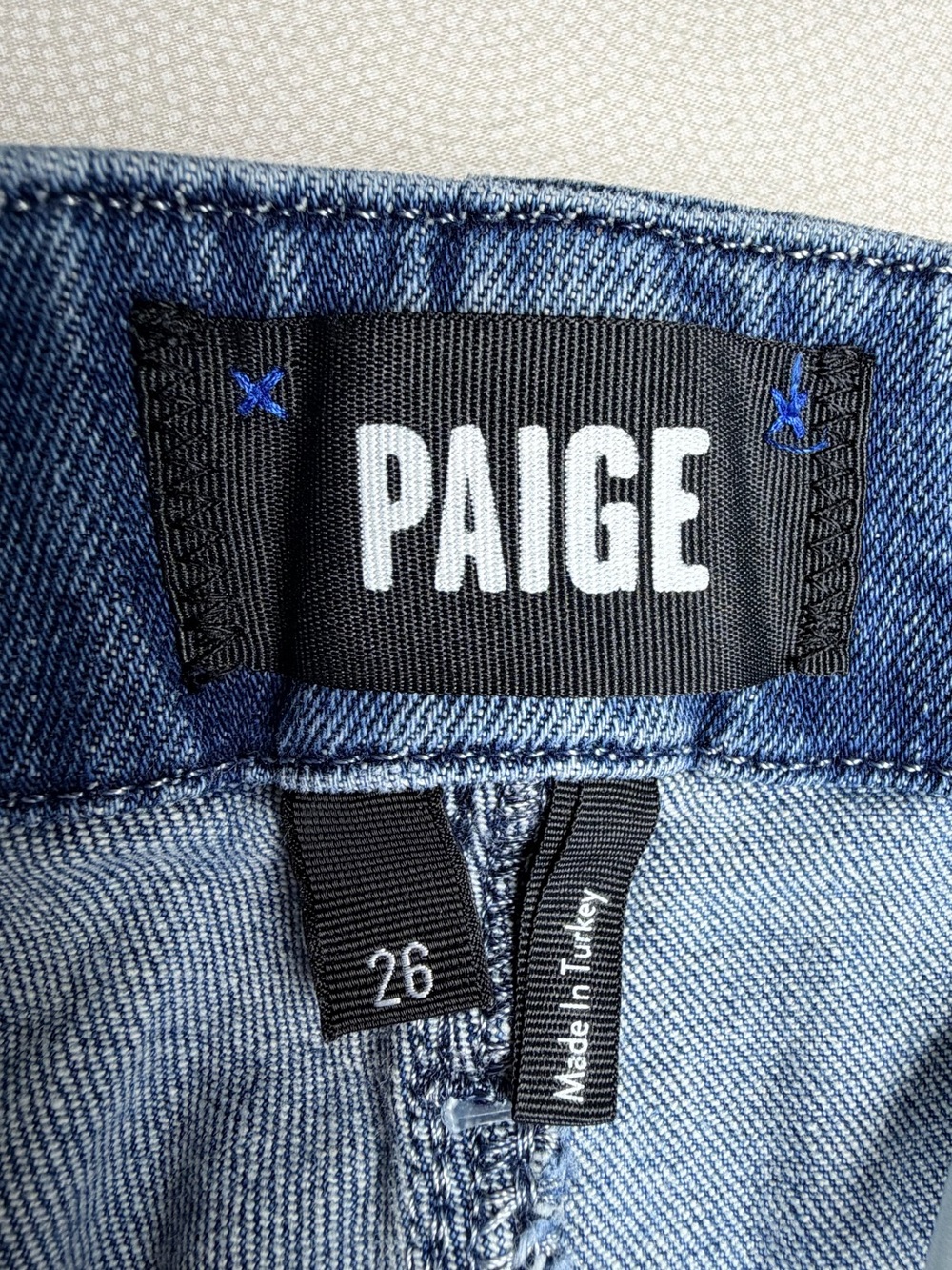 Paige Genevieve Size 26 Belted Wide Leg Jeans Medium Wash Stretch Denim - Picture 5 of 9